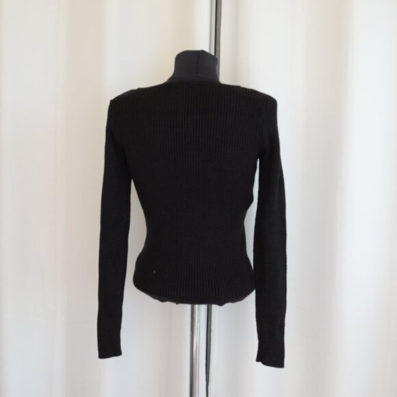 NWOT Dynamite Ribbed Sweater Black Sz M - Picture 4 of 8